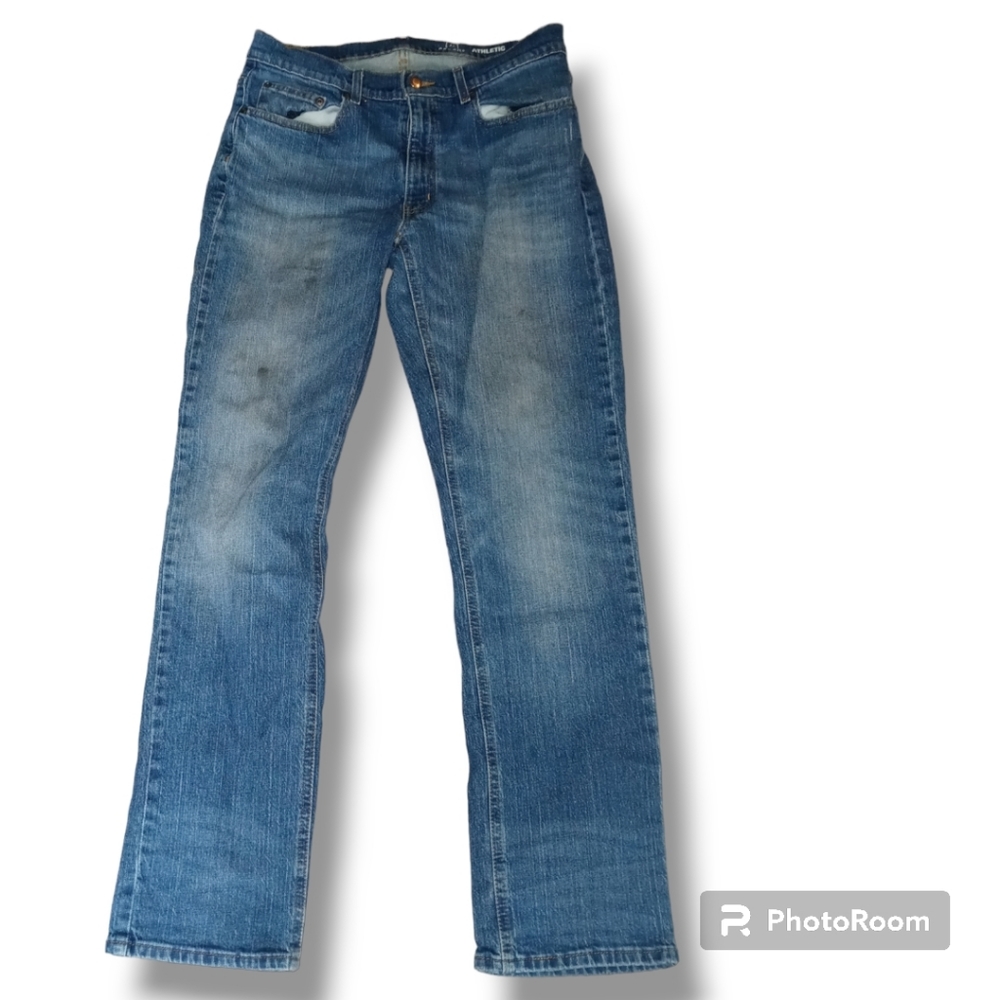 🤑Mens George Athletic Denim Jeans 32x32 *Stains* Good Work Jeans